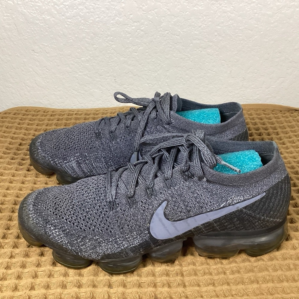 NIKE AIR VAPORMAX FKYKNIT Mens Sz 9.5 Cool Gray Safari Sneakers 899473-005